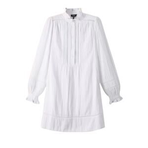 ME+EM cheese cloth gauze trim details short sing dress cotton long sleeve size 2